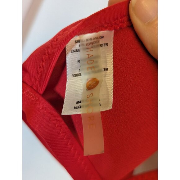 Ruffled Red Bikini Top With Cross-Back Straps Shade & Shore S - Picture 5 of 6